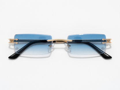RIMLESS SQUARE [GOLD BLUE]