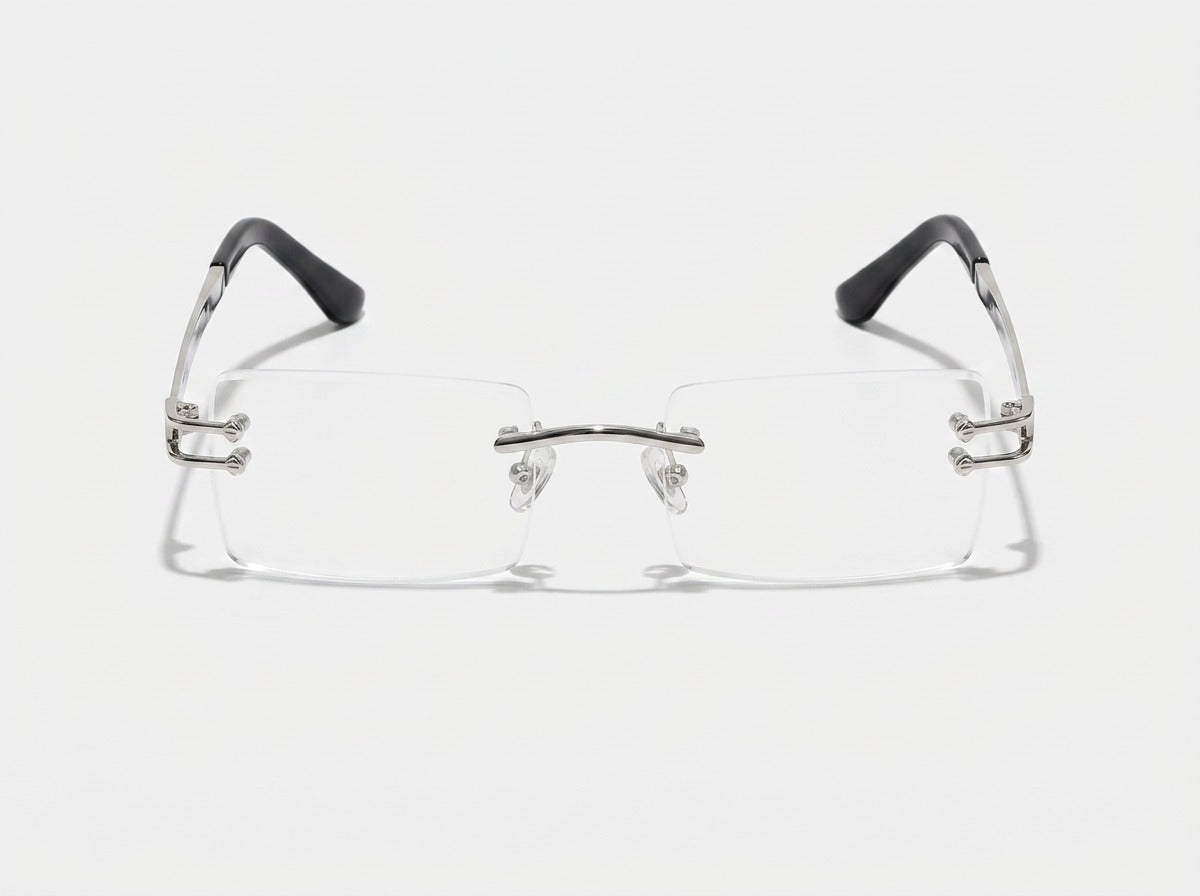 RIMLESS SQUARE [SILVER CLEAR]