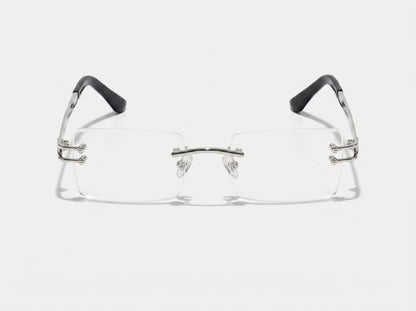 RIMLESS SQUARE [SILVER CLEAR]