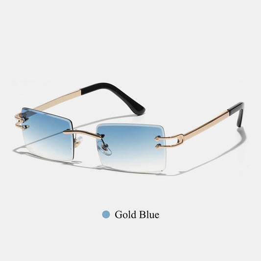 RIMLESS SQUARE [GOLD BLUE]