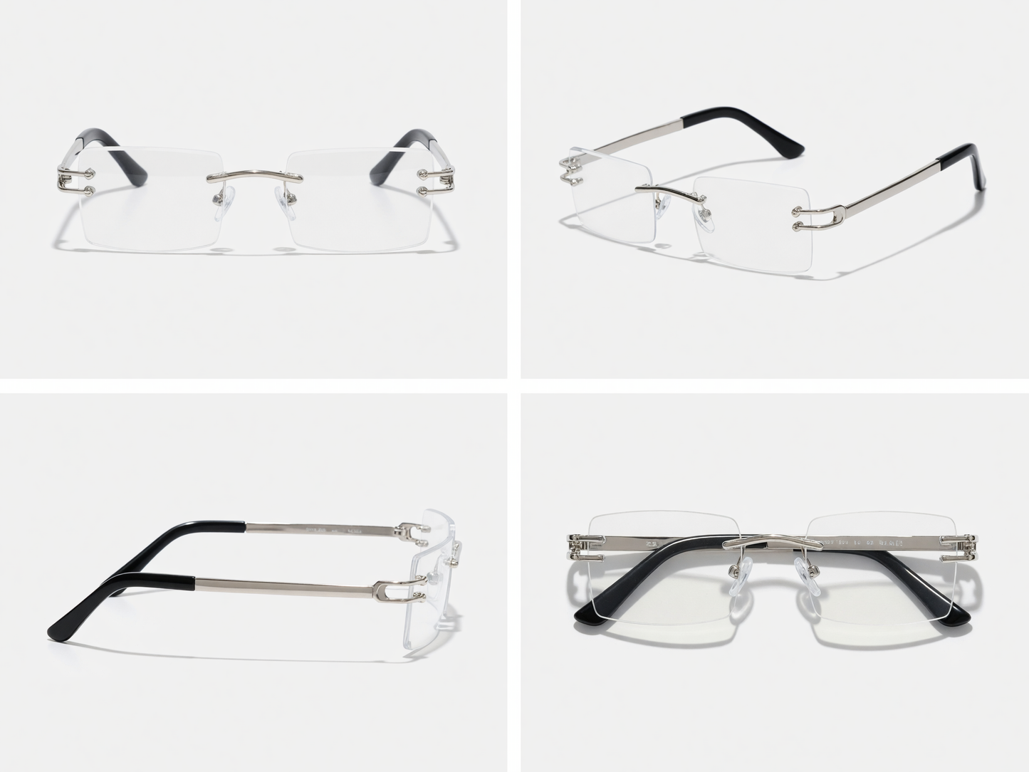 RIMLESS SQUARE [SILVER CLEAR]