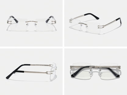RIMLESS SQUARE [SILVER CLEAR]